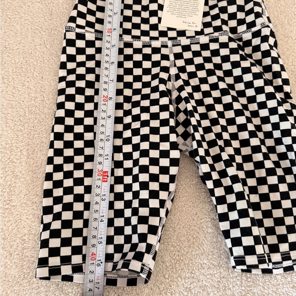 Women’s Black and White Checkered bike shorts